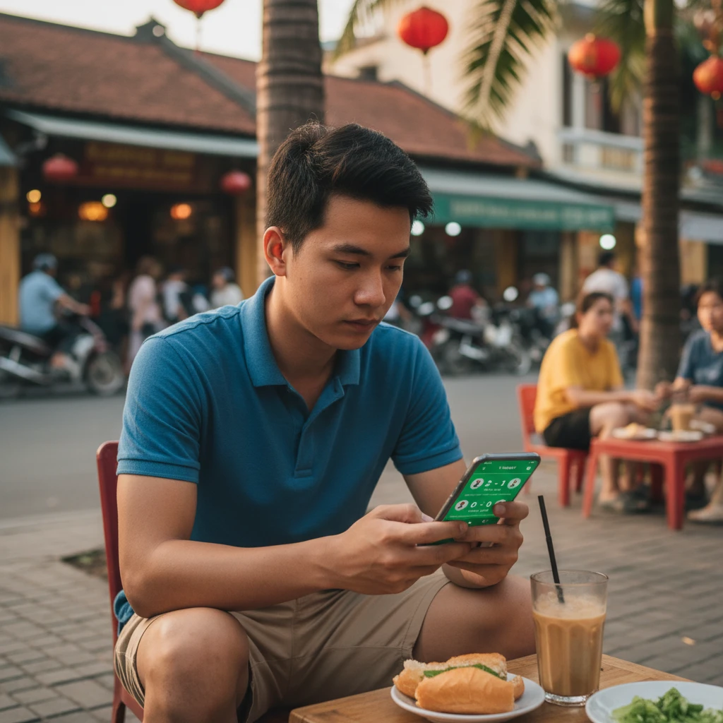 Ảnh sử dụng ứng dụng bóng đá trên di động