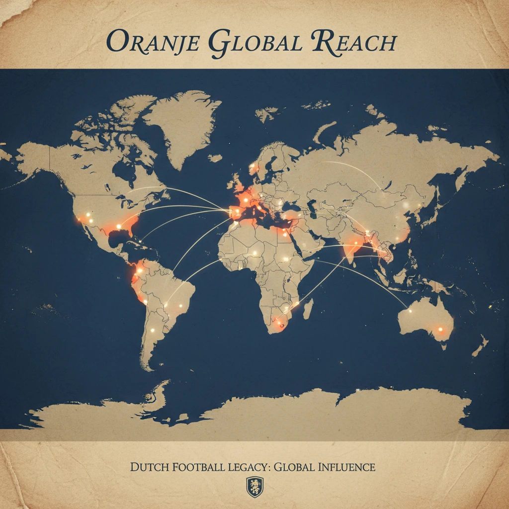 Bản đồ thế giới hiển thị tầm ảnh hưởng của bóng đá Hà Lan