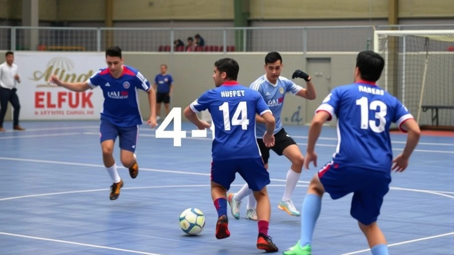 Cầu thủ futsal di chuyển trong đội hình 4-0