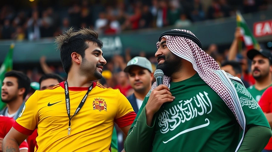 Cổ động viên bóng đá Tây Ban Nha và Ả Rập Saudi