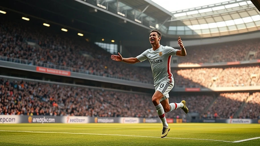 Cristiano Ronaldo ăn mừng ghi bàn trên sân