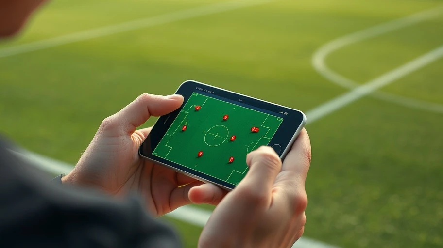 Dùng ứng dụng Football League 2025 để quản lý chiến thuật bóng đá.