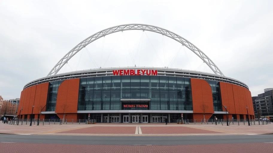 Hình ảnh biểu tượng của Wembley Stadium ở London