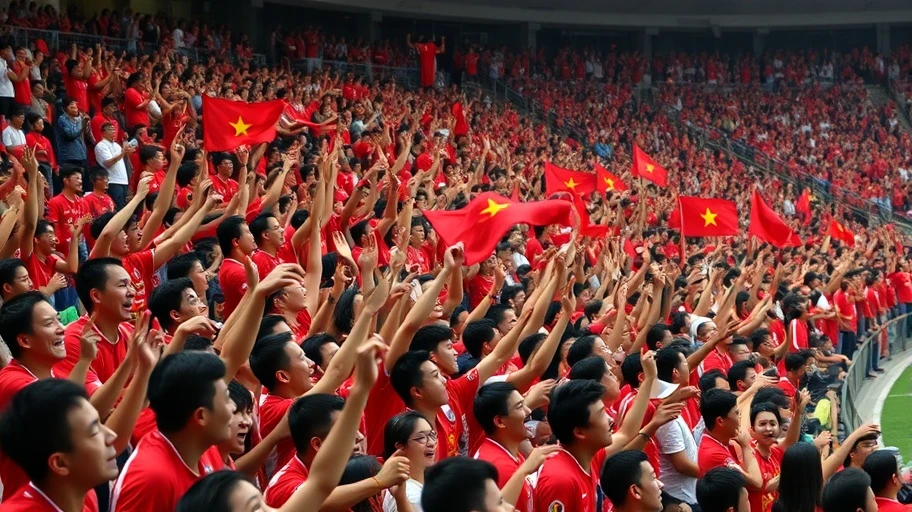 Hình ảnh cổ động viên Arsenal với không khí sôi nổi.