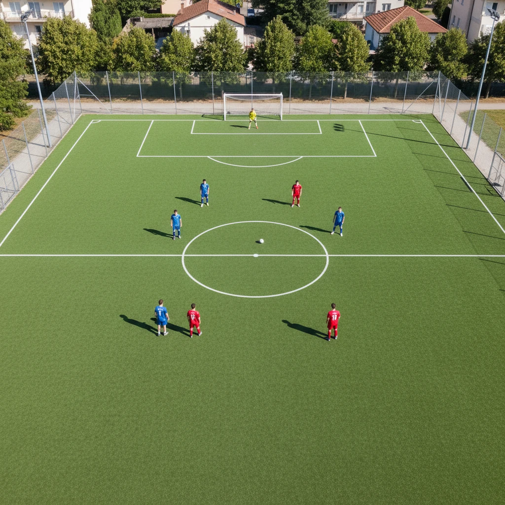 Hình ảnh đội hình 2-2-2 trên sân bóng đá 7 người