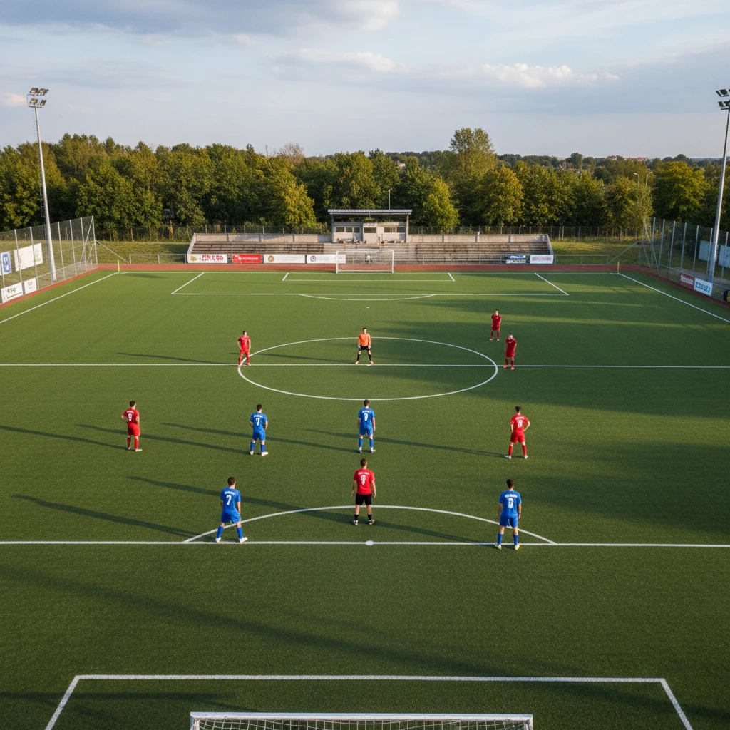 Hình ảnh đội hình 3-2-1 trên sân bóng đá 7 người