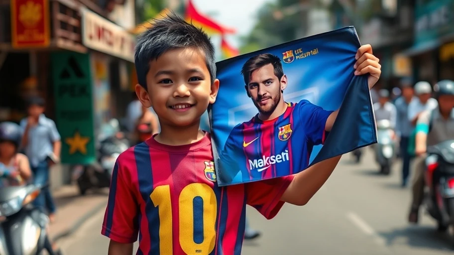 Hình ảnh người hâm mộ Messi tại Việt Nam.