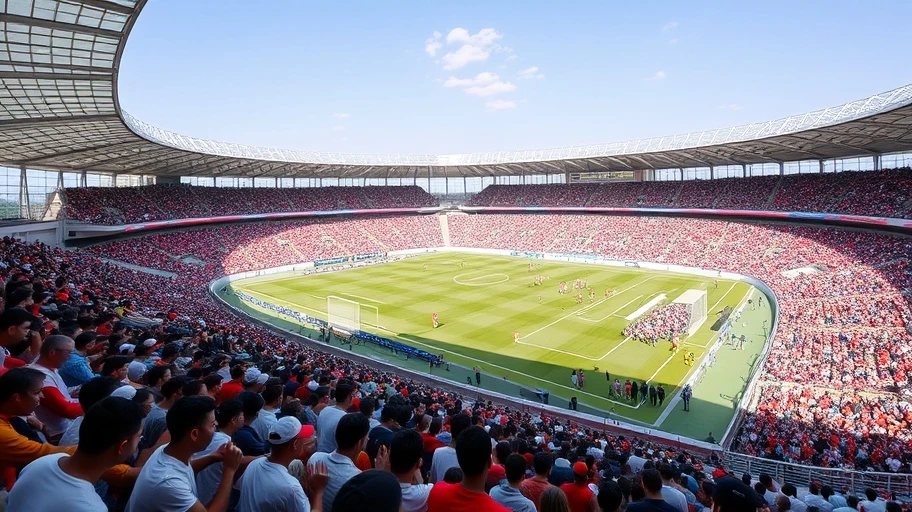 Hình ảnh sân vận động Vinh chật kín khán giả