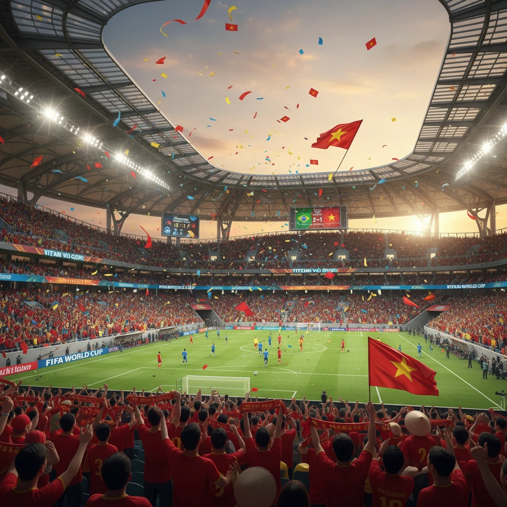 Hình ảnh sân vận động World Cup rực rỡ