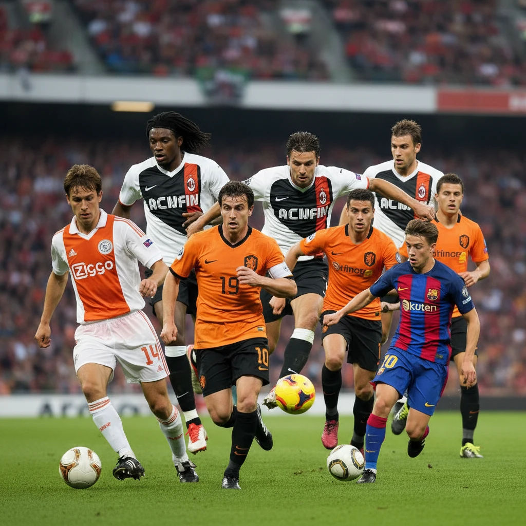 Hình ảnh so sánh cầu thủ Hà Lan giữa các thế hệ