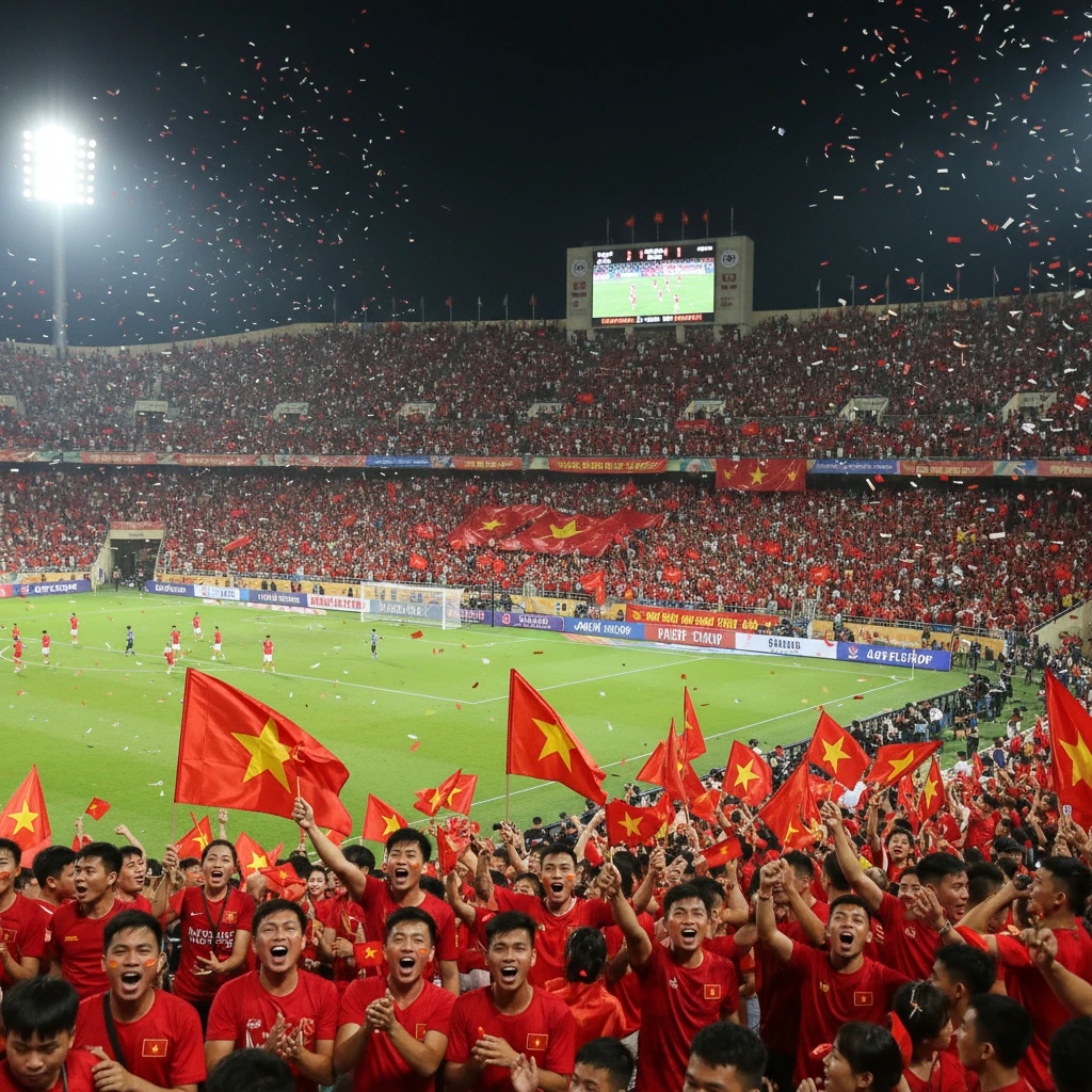 Khán giả bóng đá sôi nổi