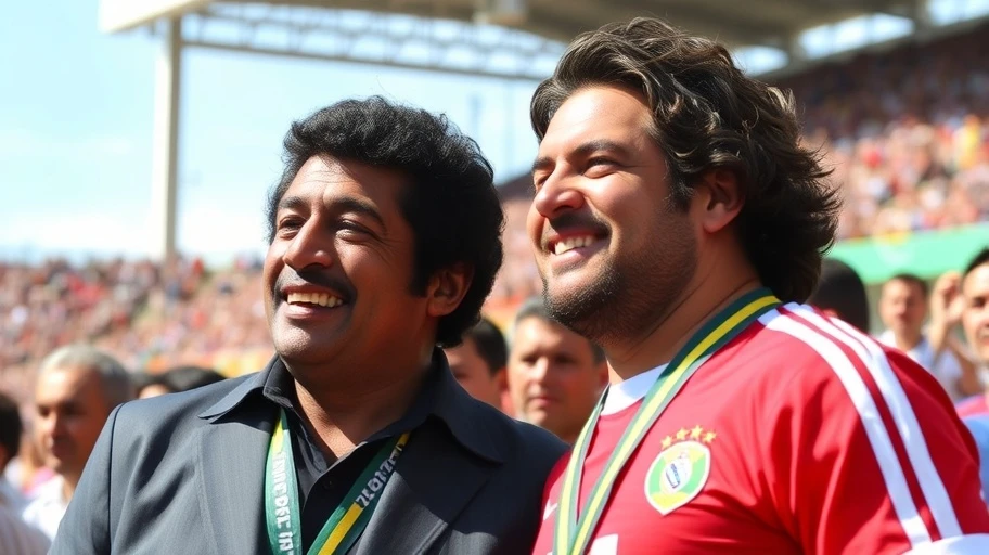 Pelé và Diego Maradona tại sự kiện bóng đá