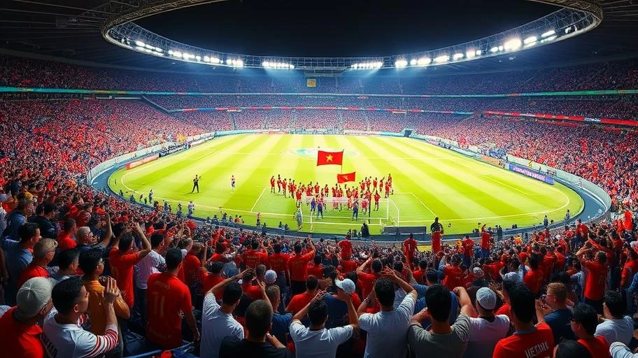 sân vận động bóng đá Việt Nam đông đúc