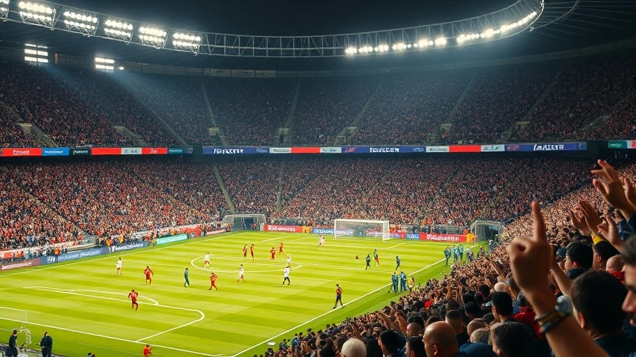 Serie A Italy match with full stadium