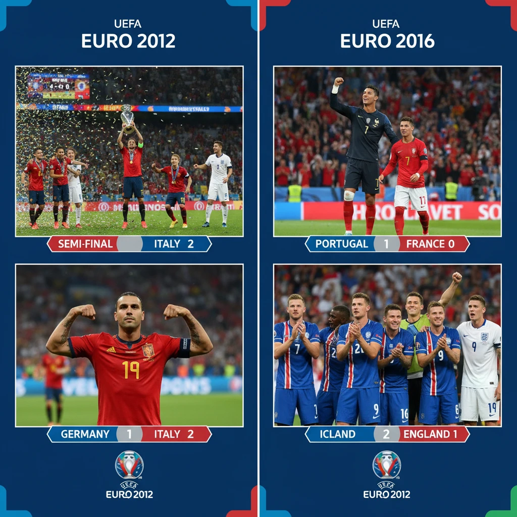 So sánh sự kiện giữa Euro 2012 và 2016.