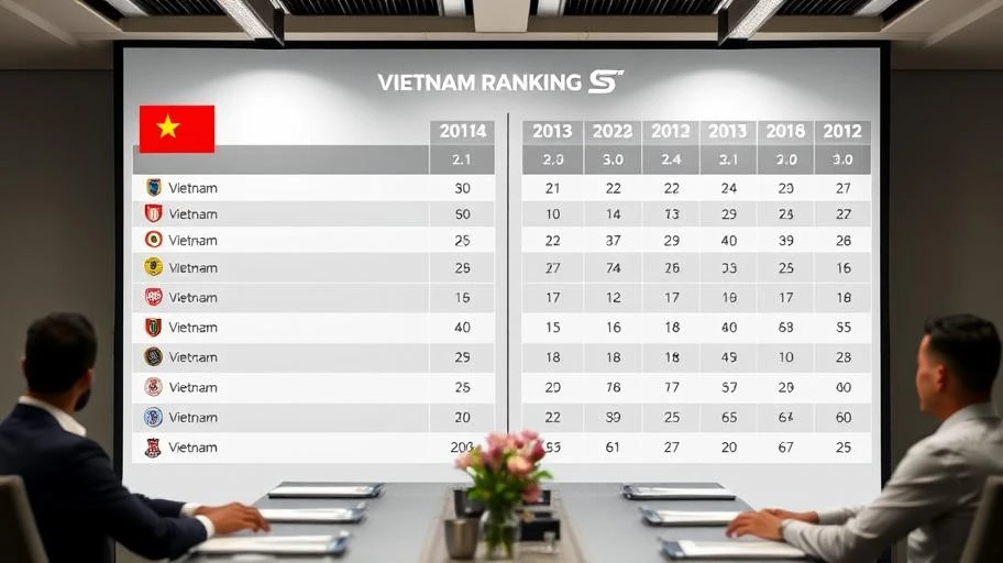 So sánh vị trí bóng đá Việt Nam