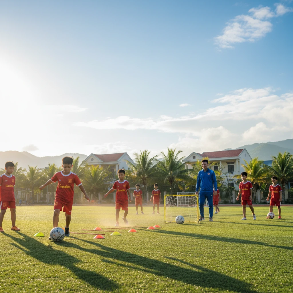 Tài năng trẻ bóng đá Việt Nam đang rèn luyện