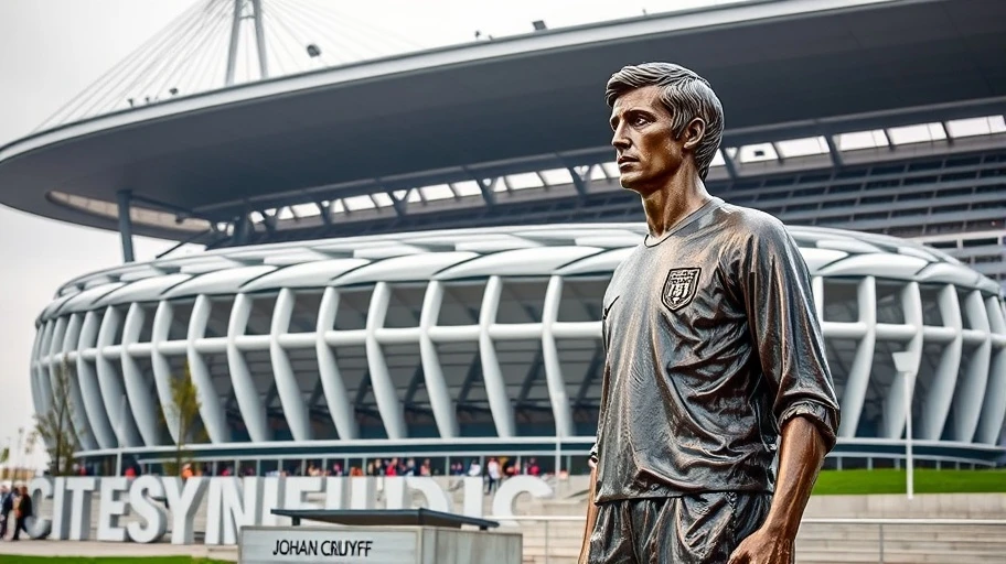 Tượng Johan Cruyff và ảnh hưởng của ông trong bóng đá châu Âu