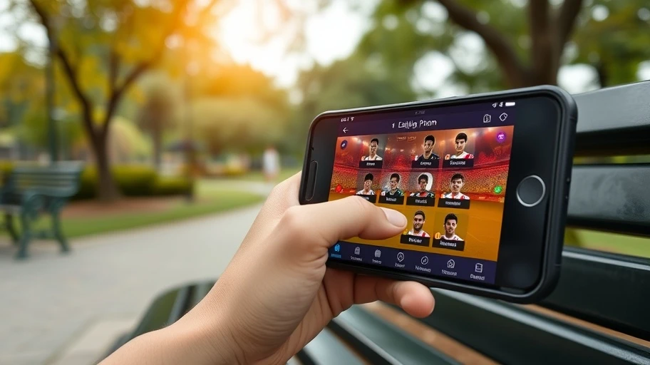 Ứng dụng Dream League Soccer trên điện thoại.